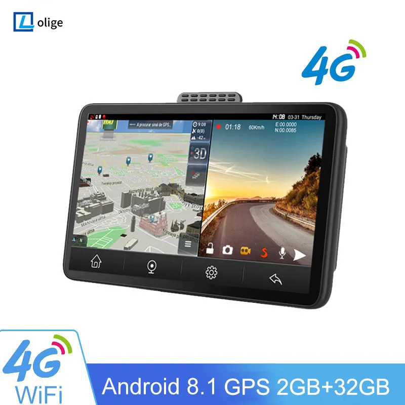 

7'' Car DVR Car Camera WiFi Bluetooth 4G GPS Navigation Android 8.1 Dash cam for car Mirror 1080P Rear Camera Recorder 24h Park