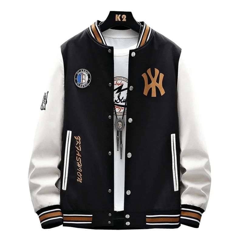 

Student Baseball Jacket, Junior Autumn Clothing, Preppy Style, Rib Cuffs, Short Print, Brand Clothing, 2021 New Series