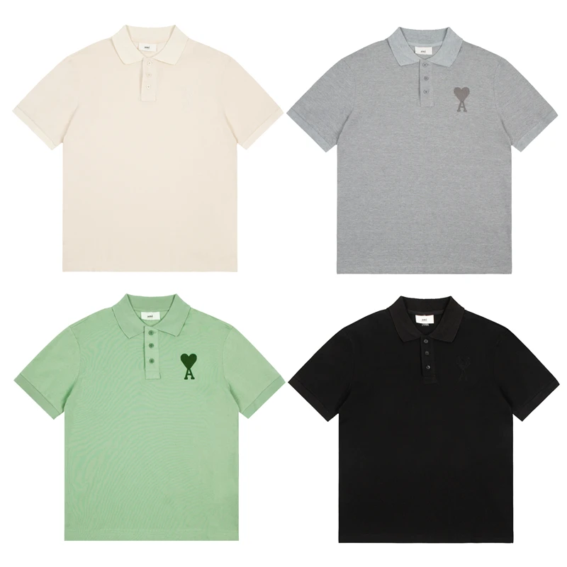

2022ss New Luxurious Brands Design Ami Paris Polo Cotton Tee Shirt Men Women Streetwear Sweatshirt Outdoor T-shirts