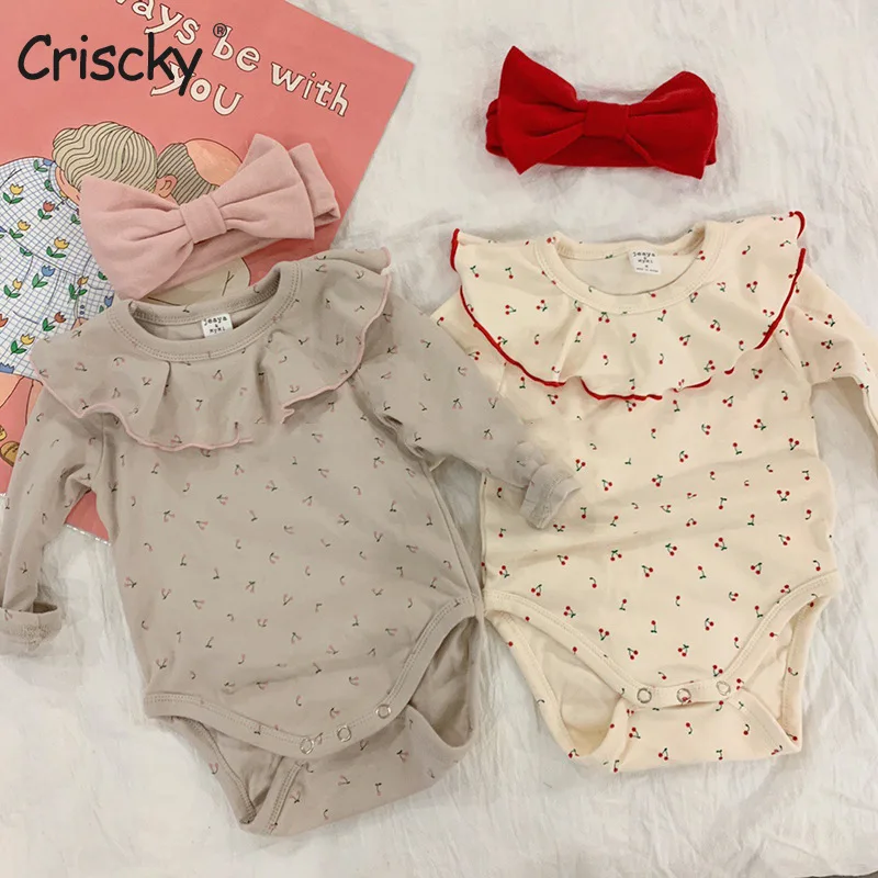 

Criscky Baby Girl Romper Clothes for Girls Ruffles Collar Newborn Baby Rompers for Girls Jumpsuit Cotton Baby Boys Romper