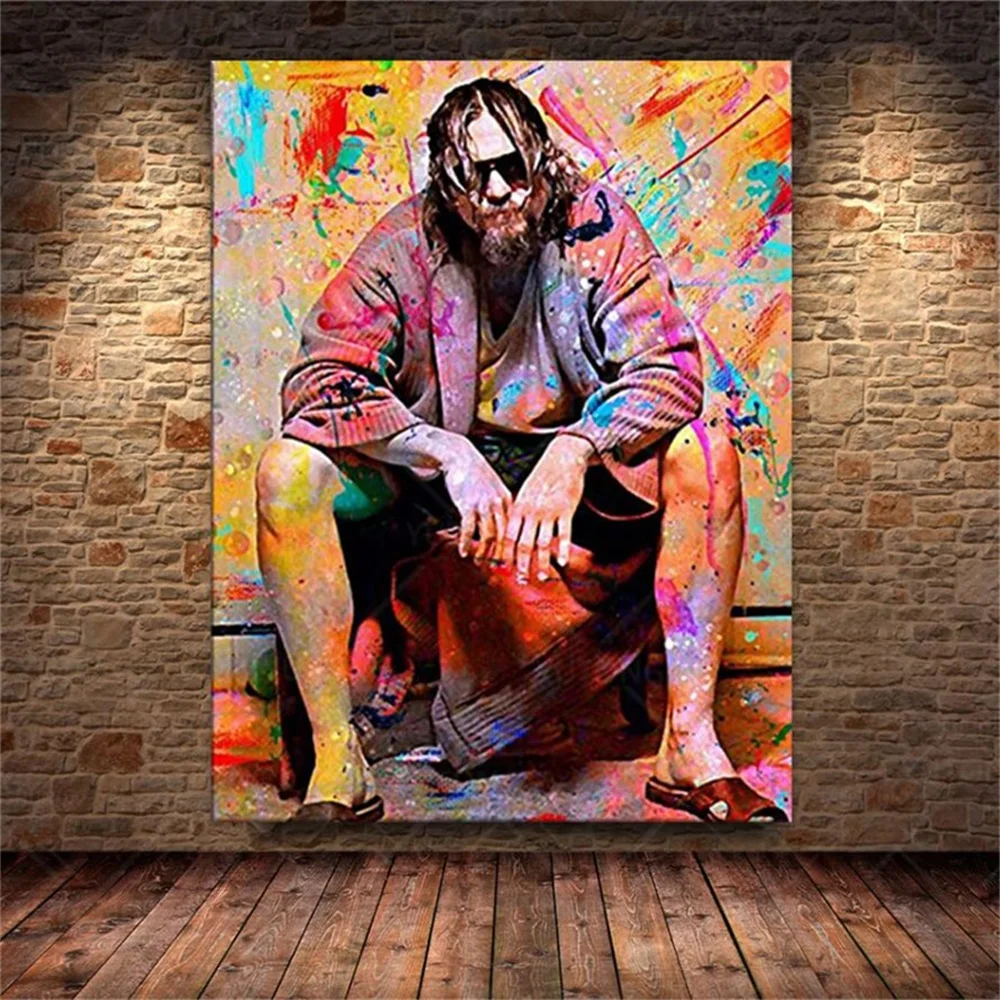 

Pop Graffiti Art The Big Lebowski Classic Movie Poster Canvas Print Painting Wall Art Picture for Living Room Home Decor Cuadros