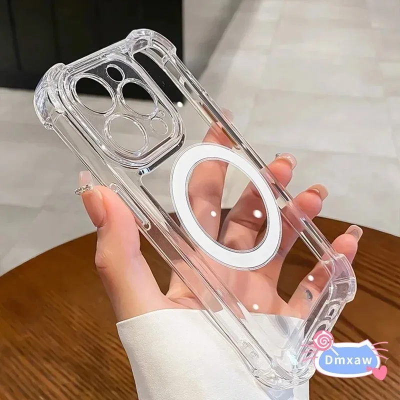 Противоударный прозрачный Магнитный чехол для телефона Xiaomi Mi 11 Lite Ultra 11T 10T Pro Note 10