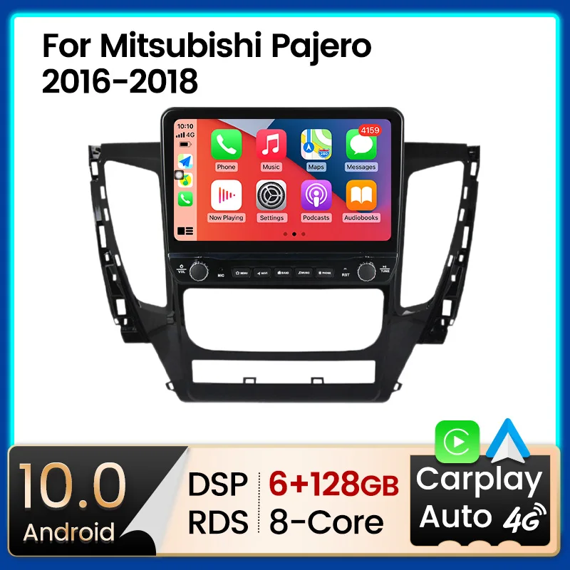 Мультимедийный плеер 2 Din Android 11 10 1 дюйма GPS Wi-Fi BT для Mitsubishi Pajero Sport 3 2016 - 2018 |
