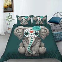 european pattern hot sale bed linen soft bedding set 3d digital elephant printing 23pcs duvet cover set esdeeuus size