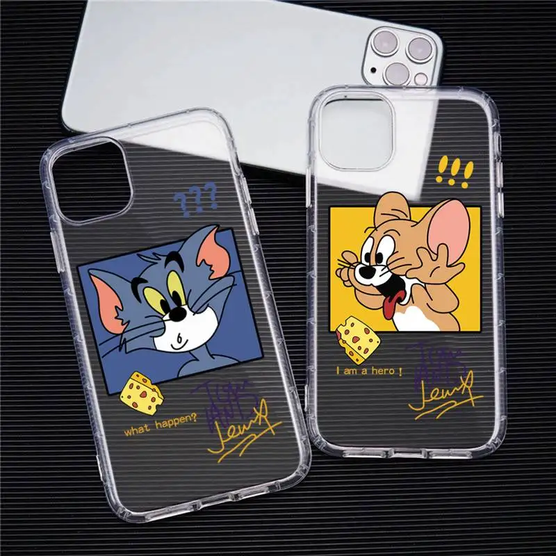 Прозрачный чехол для телефона с забавной мультяшной мышью Томом и Джерри iphone 13 12