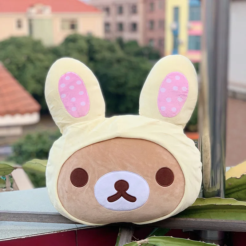 Kawaii Rilakkuma плюшевая подушка для тела мультфильм милая аниме розовые кроличьи уши
