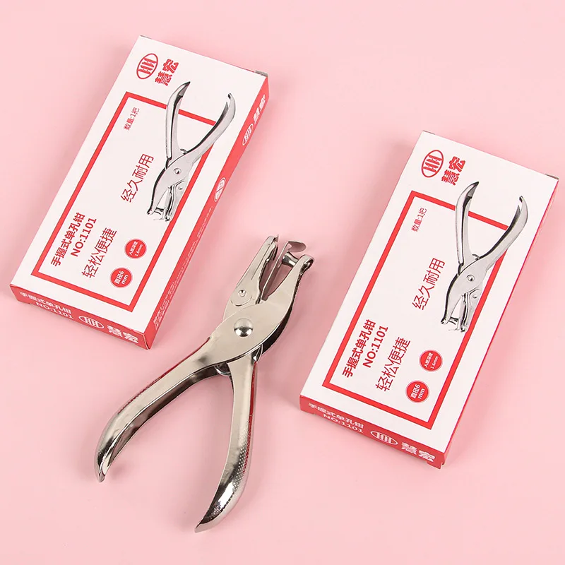 

1 Pc Metal 3/6mm Pore Diameter Punch Pliers Hand Paper Scrapbooking Punches School Office Metal 1-8 Pages Paper Hole Puncher