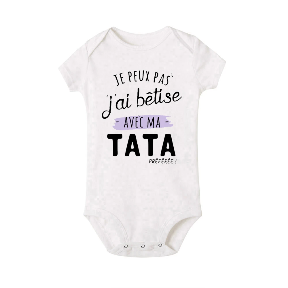 Фото I Can't I Messed Up with My Favorite Aunt Printed Baby Bodysuit Funny Newborn Romper Infant Short Sleeve Jumpsuit Babies Clothes №5