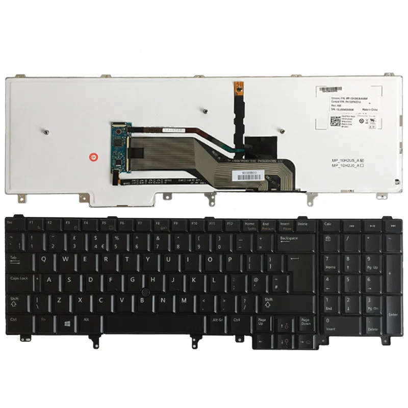 Клавиатура для ноутбука DELL E6520 Teclado E6530 E6540 E5520 E5520M E5530 черная с подсветкой