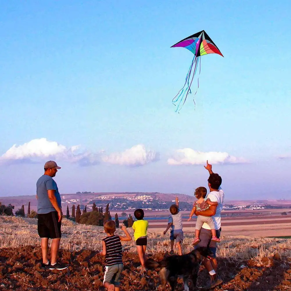 

New Large Size Single Line Kite Classic Spider Kite Multicolor Outdoor Fun Sports Toys For Children With Handle Li C3o0