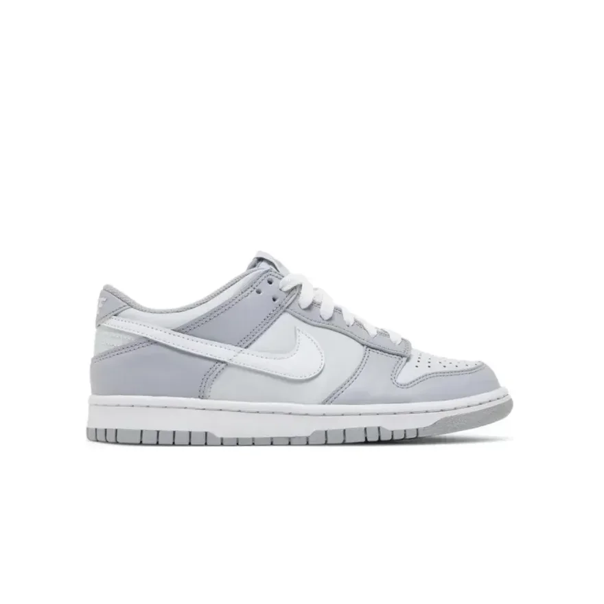 Nike Dunk Grey Удобные повседневные низкие детские кроссовки серо-белого цвета для