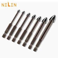 5pcs drill bits cross hex tile bits glass ceramic concrete hole opener alloy triangle drill power tools metal drill accessories