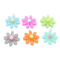 10pcs resin daisy flowers charms sun flowers pendants for for diy jewelry making earring necklace key chains craft accessories