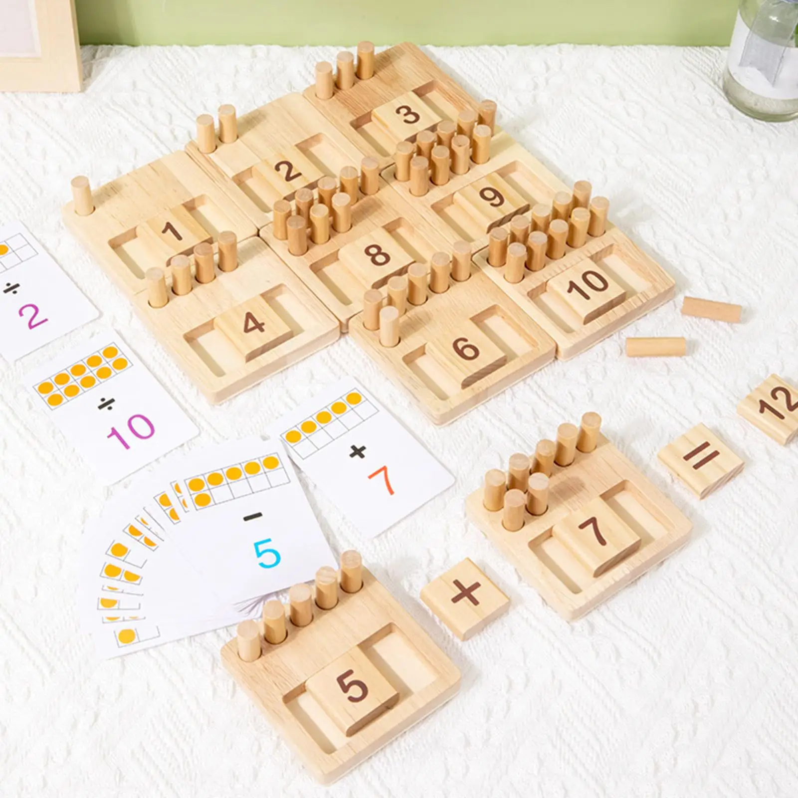 

Montessori Math Game Number Counting Calculation Math Wood Counting Rods with Cards for Children Kids Children Baby Gifts