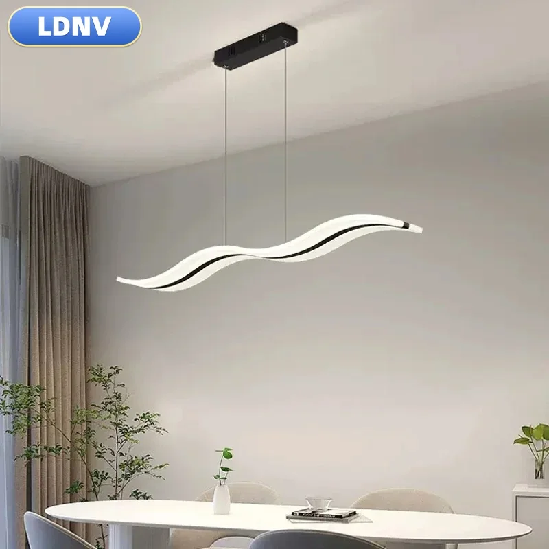 Италия Современная светодиодная люстра Простая длинная Гостиная Столовая Кухня