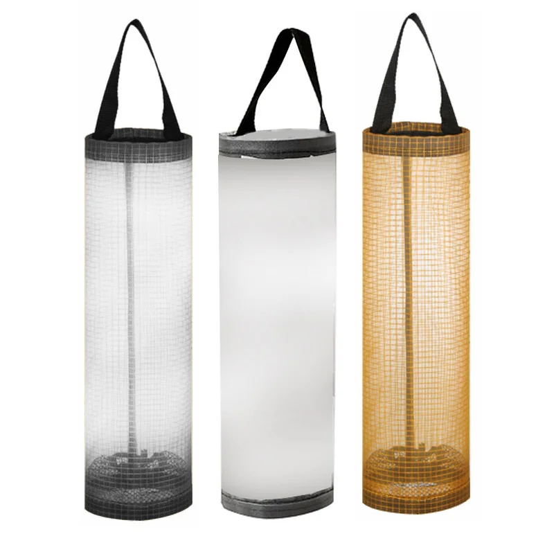 

10 PCS Household Grocery Bag Holder Wall Mount Storage Dispenser Hanging Bag Black