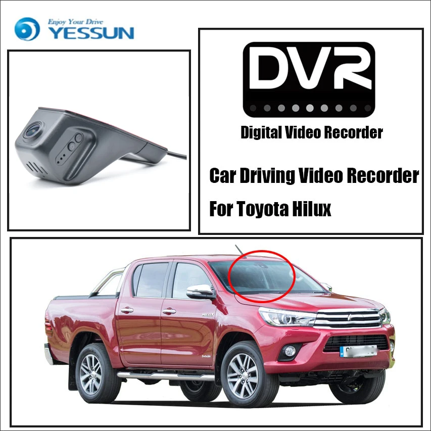 

YESSUN для Toyota Hilux Автомобильная фронтальная камера видеорегистратор для вождения видео рекордер для iPhone Android Функция управления приложением