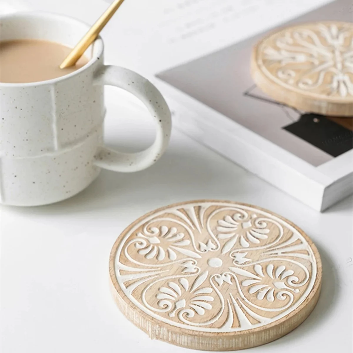Круглая подставка из пробки деревянная для поддонов термостойкий Коврик