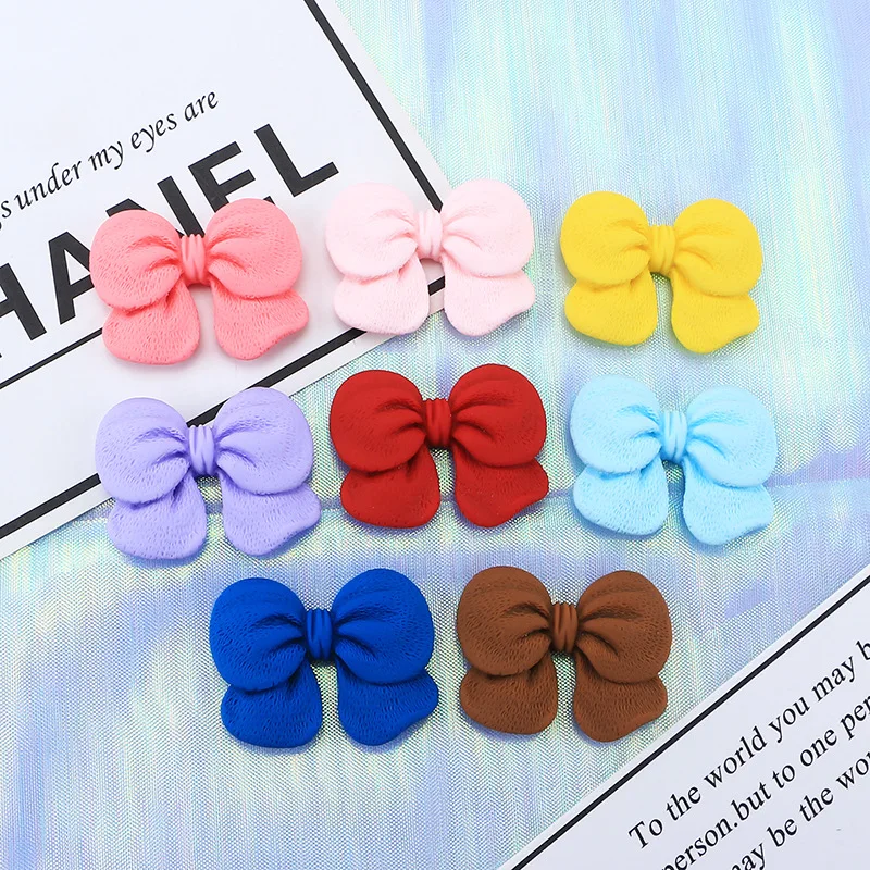 

10pcs Big Bow Resin Cabochons Flatback Lovely Large 40mm Flat Back Bowtie Embellishments for Girl Headwear Bow Center Decoration