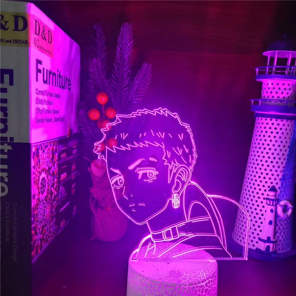 

Anime Tokyo Revengers Figure Mitsuya 3D LED Night Light Bedroom Decor Lamp Gift for Kid Manga Love Display Collection Toy MX