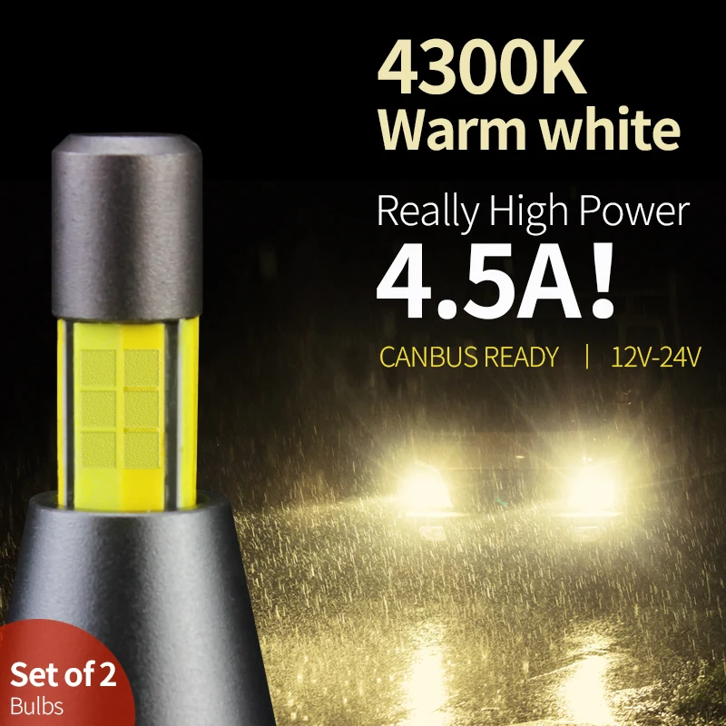 

H8 H11 Светодиодные противотуманные фары с переключателем, фары H7 H1 9006 9012, ближний свет 4300K 6000K Белый/3000K Желтый трехцветный 12 В 55 Вт