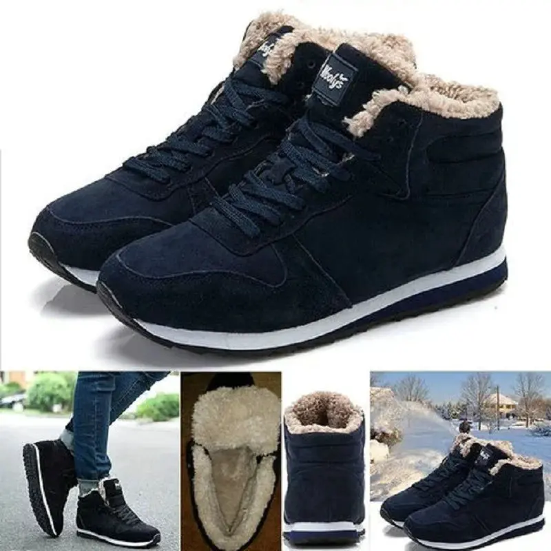 Women Boots Casual Ankle Boots For Winter Shoes Nice Women Warm Fur Winter Sneakers Couple Black Botas Mujer Plus Size Botines