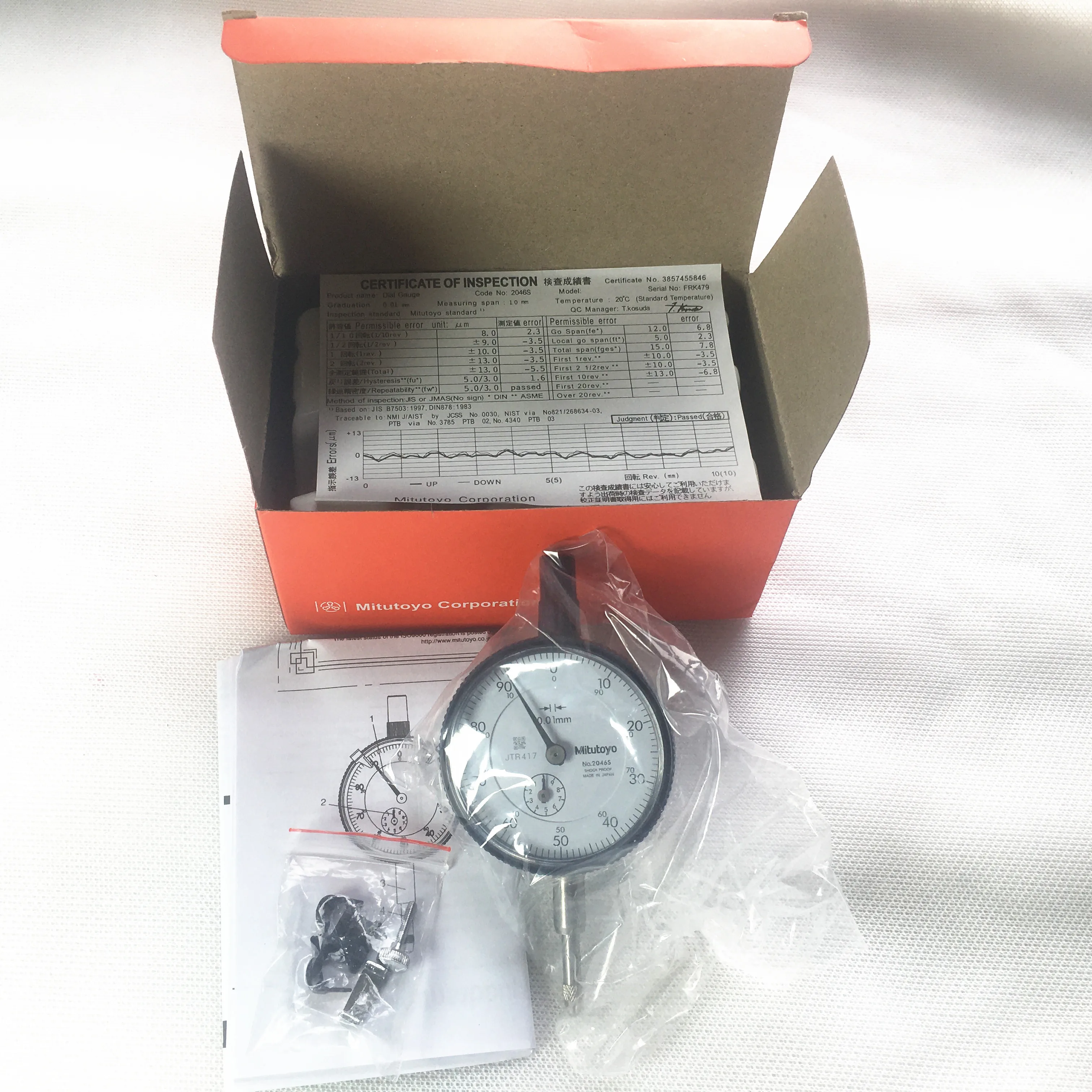 

2023 NEW Dial Indicator 0-10mm 2046S Precise 0.01mm Resolution Mesure Instrument Dial Lever Table Gauge Tools