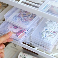 1 pc stationery stickers plastic storage box organizer container art tool case for craft desktop