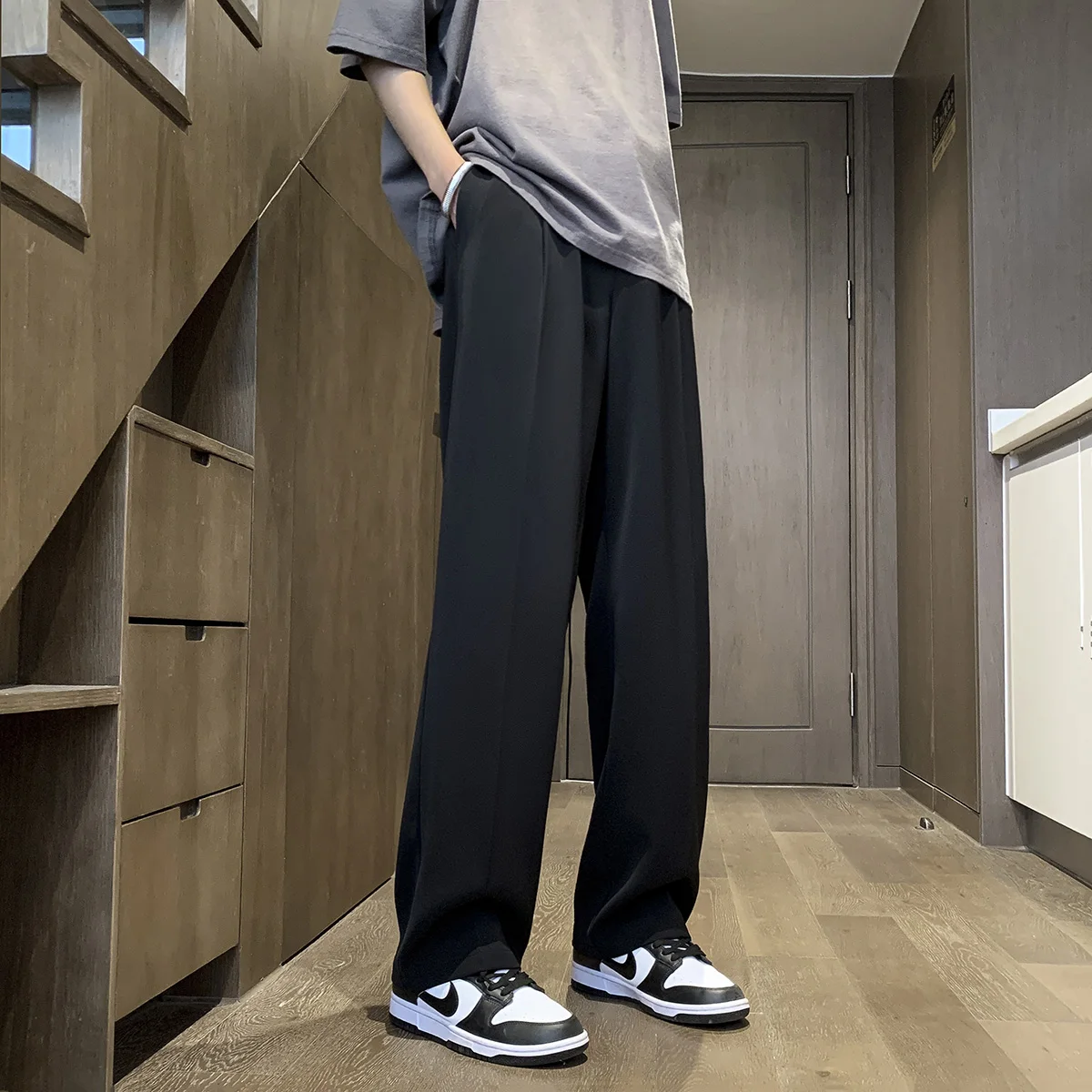 

Privathinker Wide Leg Men's Suit Pants Casual Loose Korean Fashion Trousers Solid Color Luxury Brand Male New Bottoms M-5xl