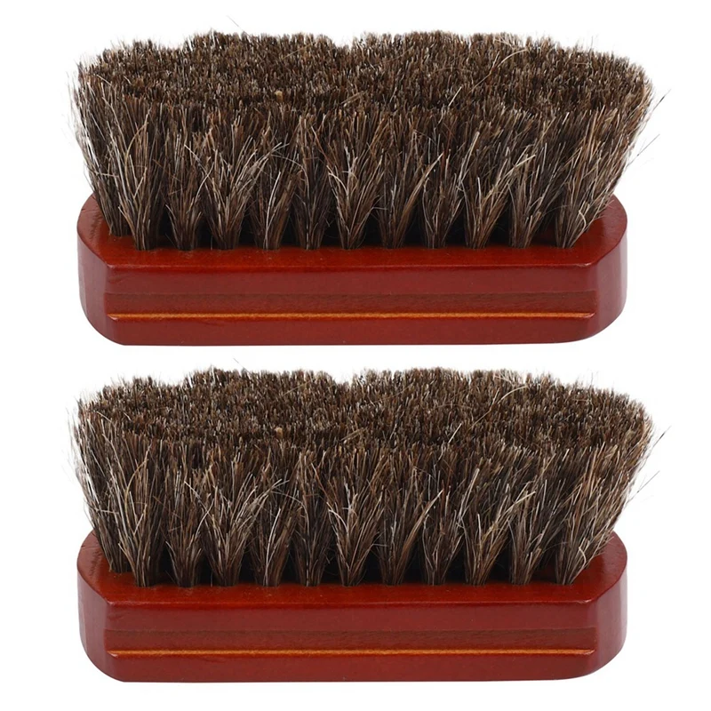 

2X Wood Handle Natural Horse Hair Mustache Beard Brush Facial Beard Cleaning Men's Shaving Brush