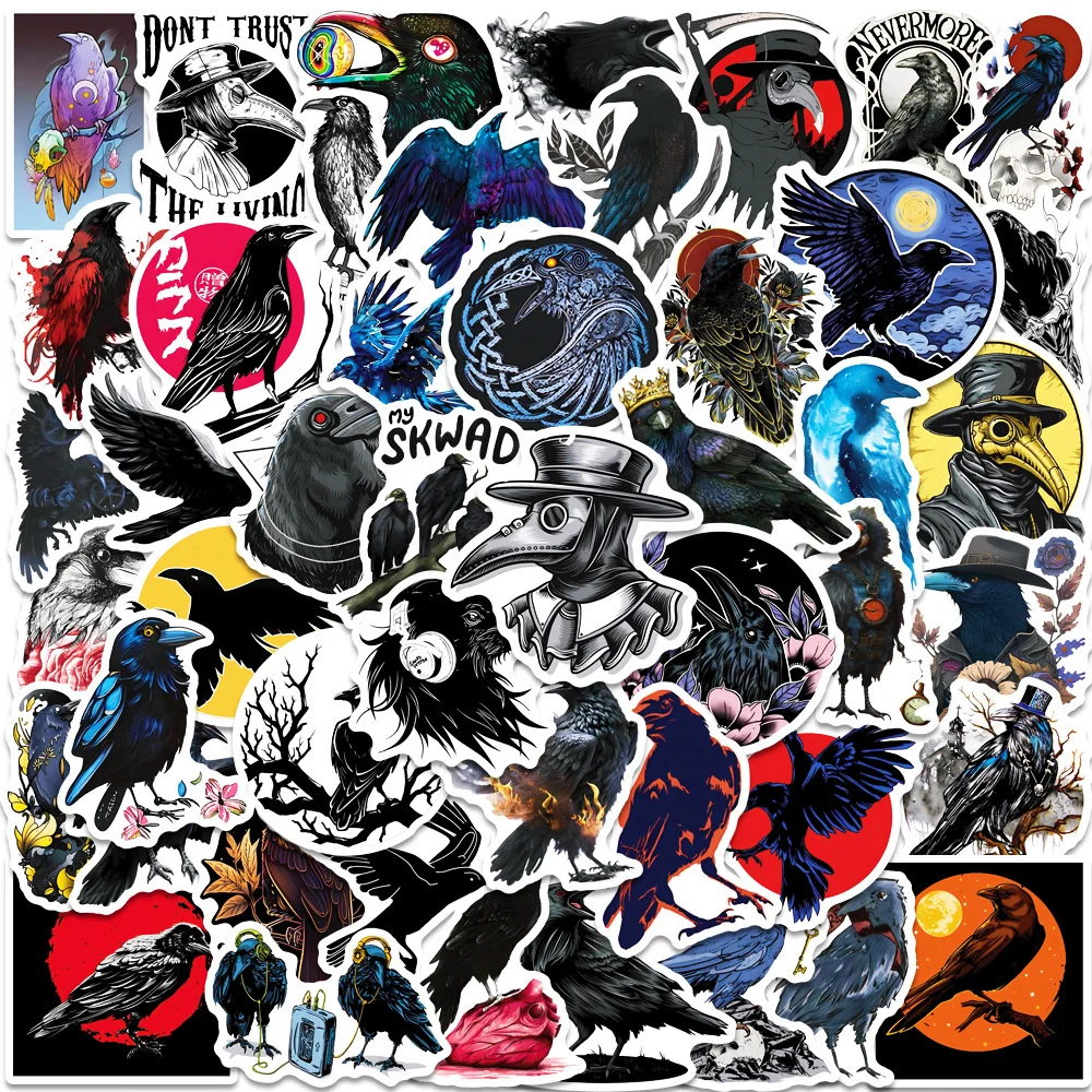 

10/30/50PCS New Crow Sticker Pack Cartoon Creative Animation Kids Computer Luggage Table Chair Decoration Waterproof Wholesale