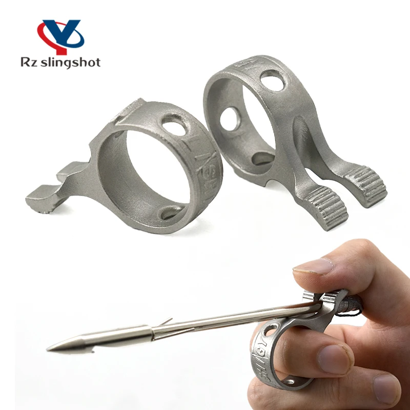 

Metal Slingshot Ring Hunting Fish Dart Releaser Protection Finger Slingshot Outdoor Bow and Arrow Shooting Tools Accessories