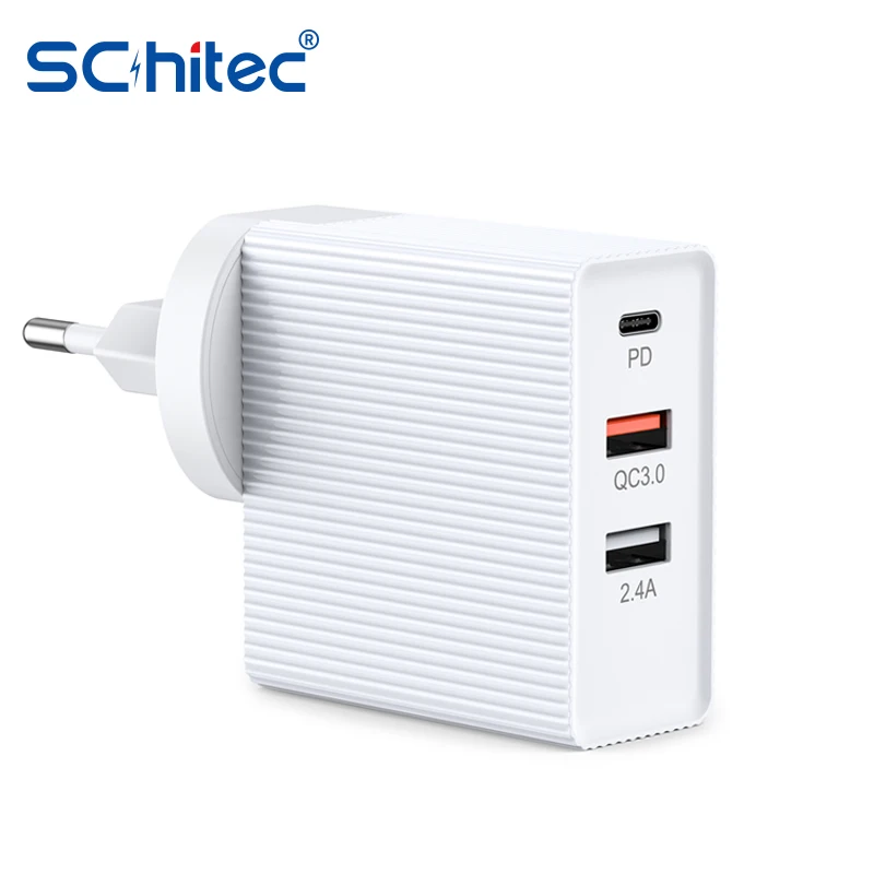 

Schitec Quick Charge 4.0 3.0 QC PD Charger 45W QC4.0 QC3.0 USB Type C Fast Charger for iPhone 12 X Xs 8 Xiaomi Phone PD Charger