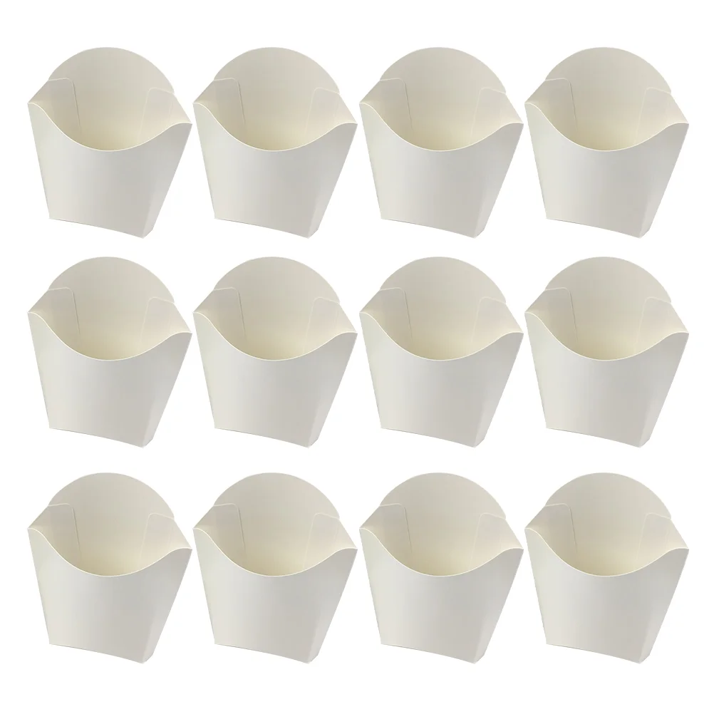 

French Cups Fry Time One Holders Fries Snack Containers Cup Onion Rings Popcorn Charcuteriepackaging Box White Paper Stackable