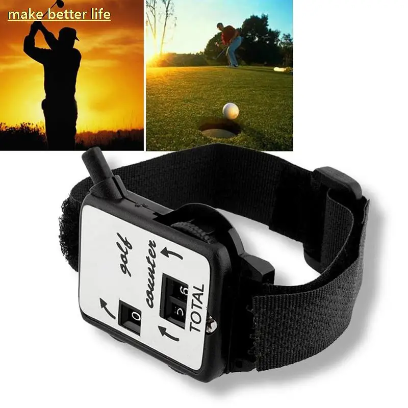 

NEW 1Pc Golf Shot Scoring Count Mini Black Golf Training Aids Wristband Tools
