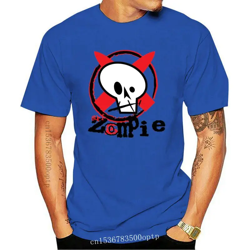 

Camiseta de Fitness para hombre, divertida camiseta blanca con estampado de calavera de Zombie surfista, ropa suave de tela de a