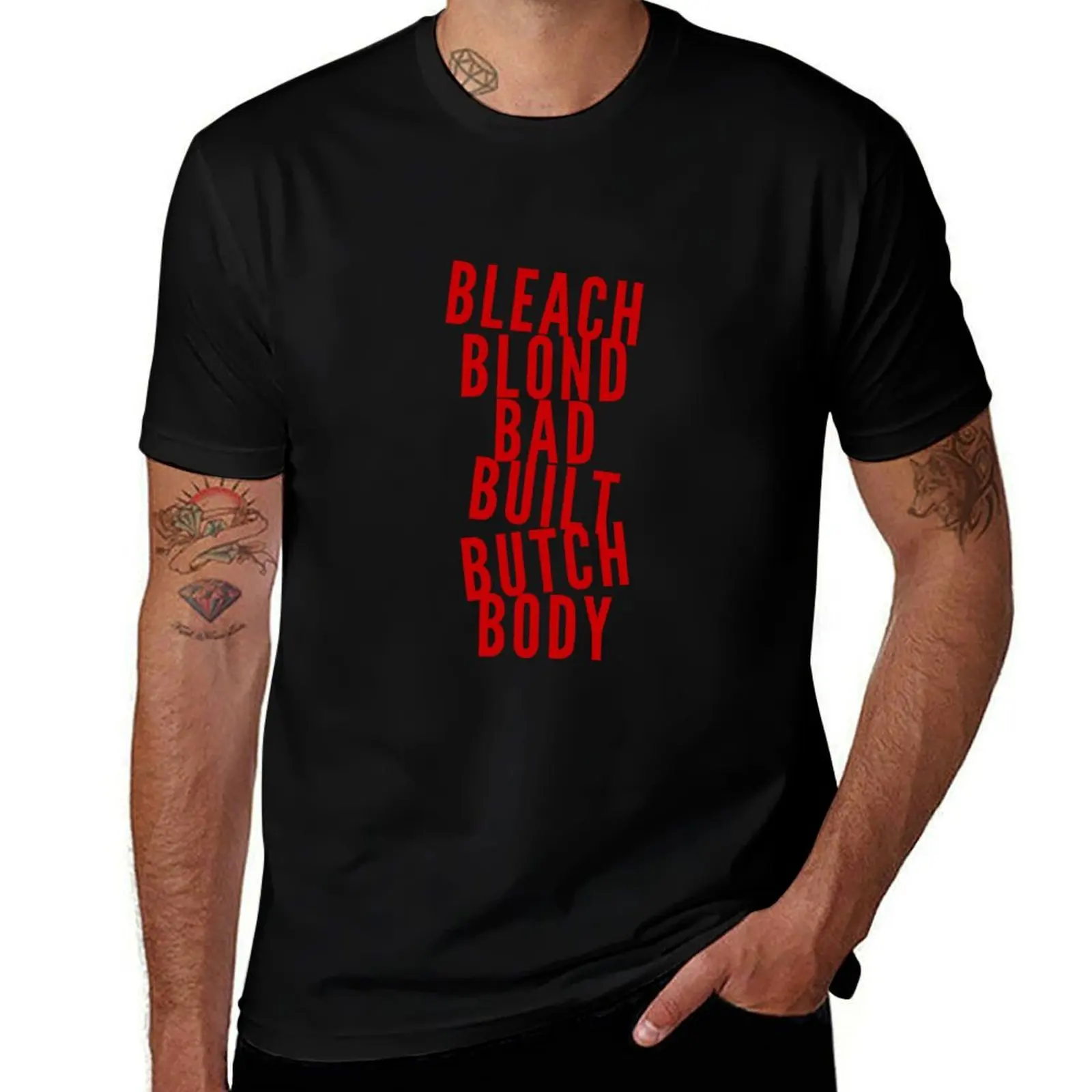 Фото Футболка Bleach Blond Bad Built Butch Body, повседневная футболка с графическим принтом №1