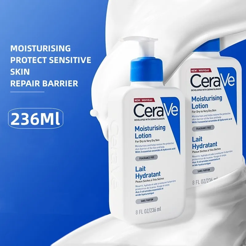 

Увлажняющий лосьон CeraVe с церамидной гиалуроновой кислотой, увлажняющий барьер для восстановления и защиты чувствительной кожи для всей кожи, 236 мл