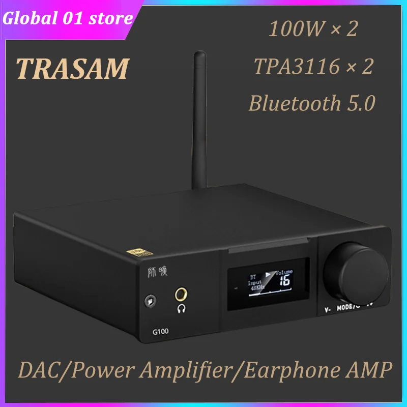 

Усилитель звука TRASAM TPA3116 * 2, Hi-Fi, 2,0, 2,1, 100 Вт * 2, USB, ЦАП 24 бит, 192 кГц, Bluetooth 5,0, CSR3003, усилитель для наушников, усилитель мощности