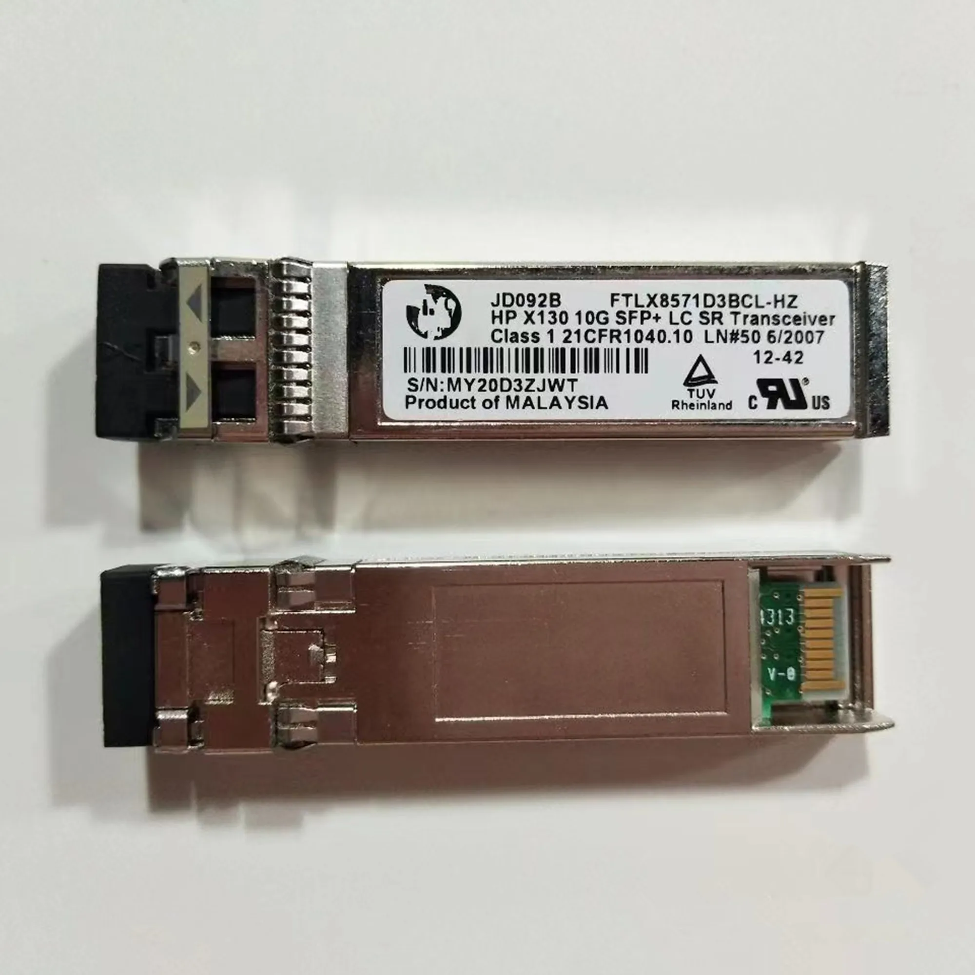 Волоконный модуль Hpe x130 10g Sfp + 850NM SR 10GB JD092B X130 10G SFP + LC SR 300M приемопередатчик/фотография Волоконный модуль Hpe x130 10g Sfp + 850NM SR 10GB JD092B X130 10G SFP + LC SR 300M приемопередатчик/фотография