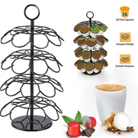 rotatable 36cups coffee holder iron holder coffee capsule stand storage shelves rack
