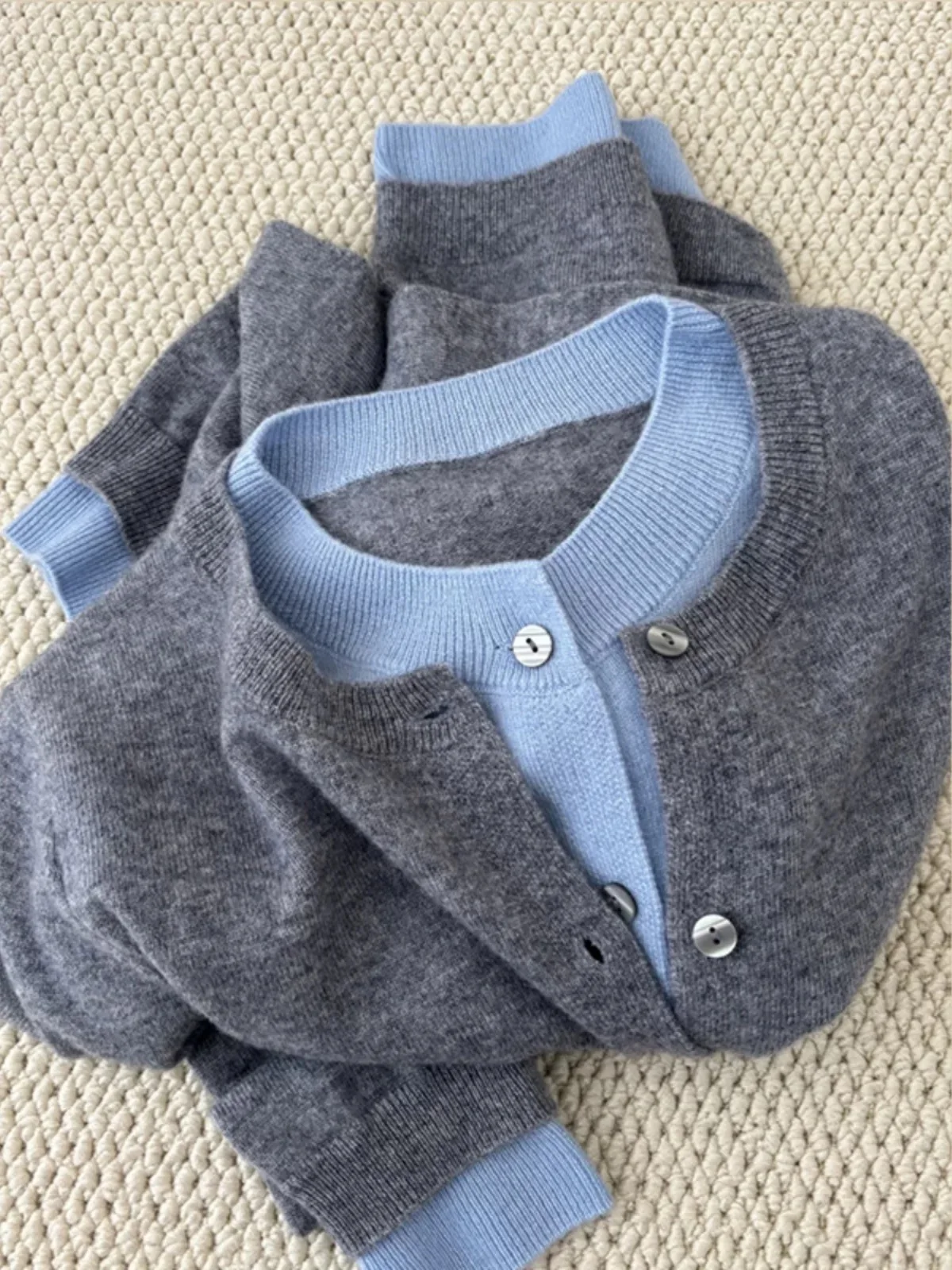 Корейская серия шикарный высококачественный Контрастный ЦВЕТНОЙ свитер верхняя