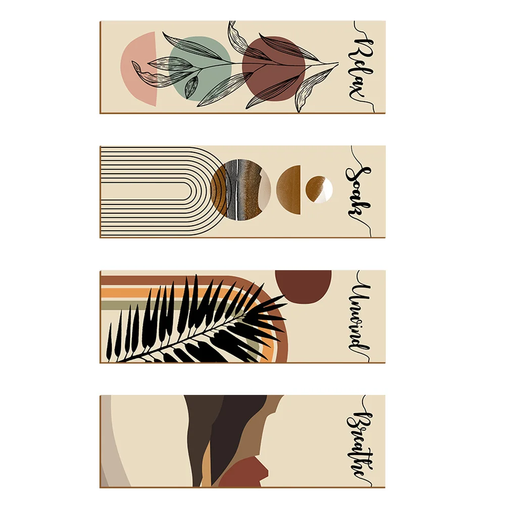 

4pcs Decorative Wooden Boards Restaurant Wall Wooden Crafts Board Adornments