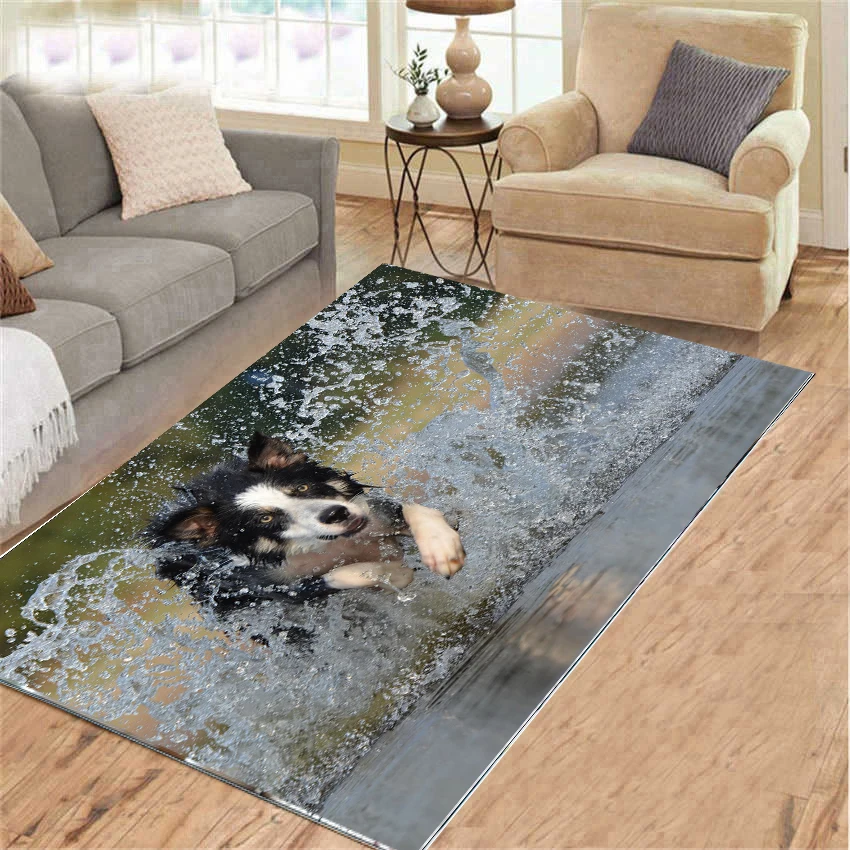 

popular Animal Dog Carpet Rug Soft Flannel 3D Printed Rugs Parlor Mat Area Rugs Anti-slip Doormat Large Carpet Rug Living Room