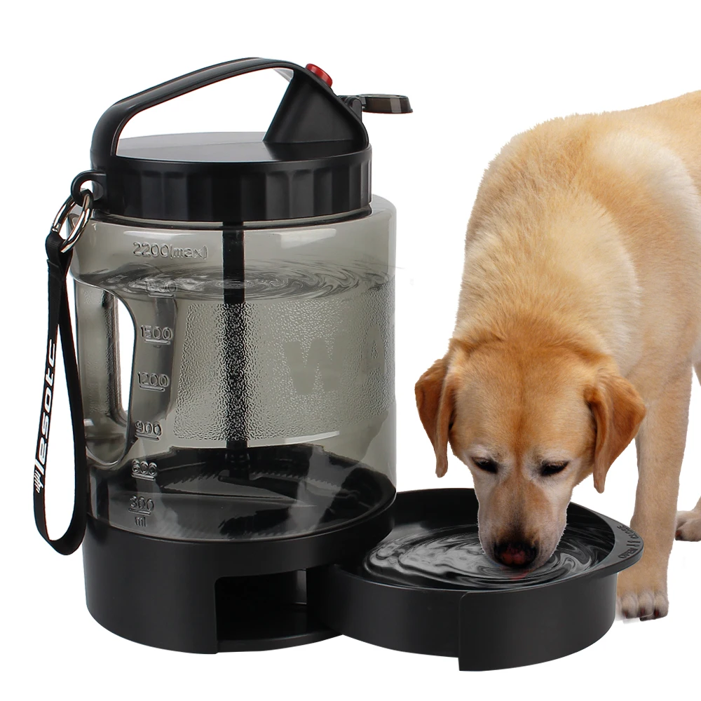 

Pet Product Outdoor Travel Water Dispenser Feeder Portable Pet Water Bottle 2.2L For Small Large Dogs Cat Drinking Plastic