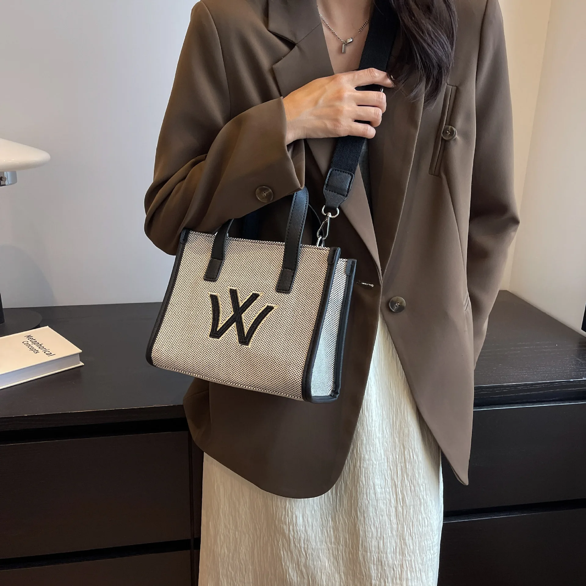 Canvas Tote Bags for Women Large Capacity Luxury Shoulder Messenger Bag Female Fashion Designer Sling Crossbody Bag