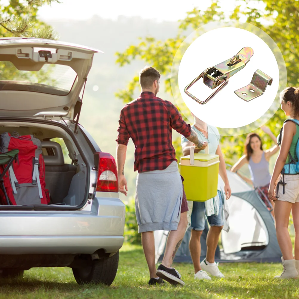 

2 Sets Draw Latches Multipurpose Practical A16 Draw Latches Down Clamps Carriage Truck Door Hasp