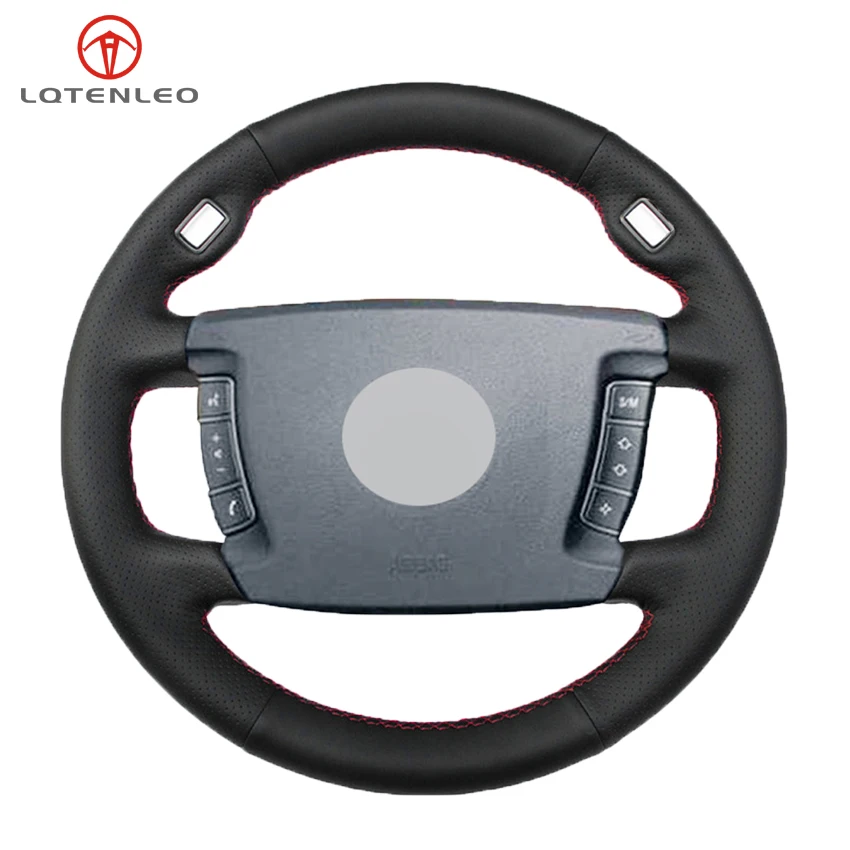 

LQTENLEO Black PU Artificial Leather Steering Wheel Cover for BMW 7 Series E65 E66 730Li 740Li 745Li 750Li 755ih 760Li 2001-2008