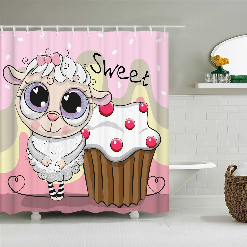 Забавные шторы для ванной с животными водонепроницаемая тканевая занавеска душа