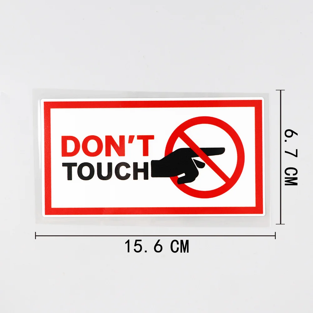 

15.6CM×6.7CM Creativity Car Sticker Warning Do Not Touch Decal PVC Sunscreen Waterproof